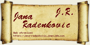Jana Radenković vizit kartica